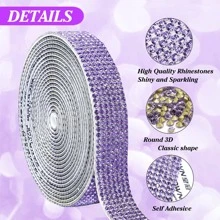 1入組玻璃DIY水鑽，現代紫色自粘服裝裝飾DIY輔料 - 紫色 - 查看 4