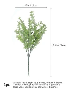 1 cây nhân tạo, lá giả bằng nhựa đơn giản để trang trí trong nhà và ngoài trời - màu xanh lá - Xem 2