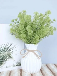 1 cây nhân tạo, lá giả bằng nhựa đơn giản để trang trí trong nhà và ngoài trời - màu xanh lá - Xem 5
