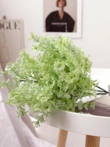 1 cây nhân tạo, lá giả bằng nhựa đơn giản để trang trí trong nhà và ngoài trời - màu xanh lá - Xem 1