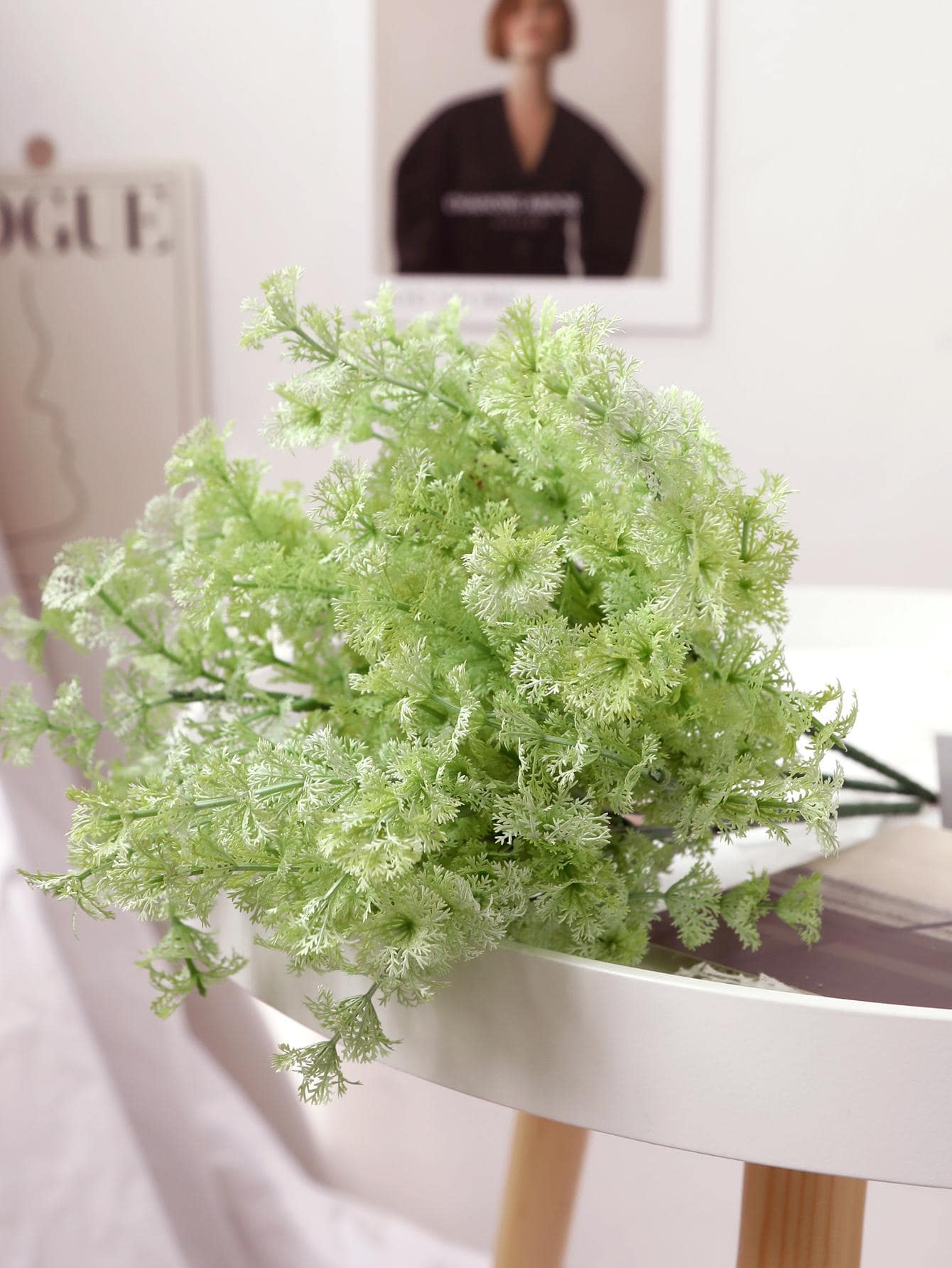 1 cây nhân tạo, lá giả bằng nhựa đơn giản để trang trí trong nhà và ngoài trời - màu xanh lá - Xem 1