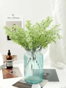 1 cây nhân tạo, lá giả bằng nhựa đơn giản để trang trí trong nhà và ngoài trời - màu xanh lá - Xem 3