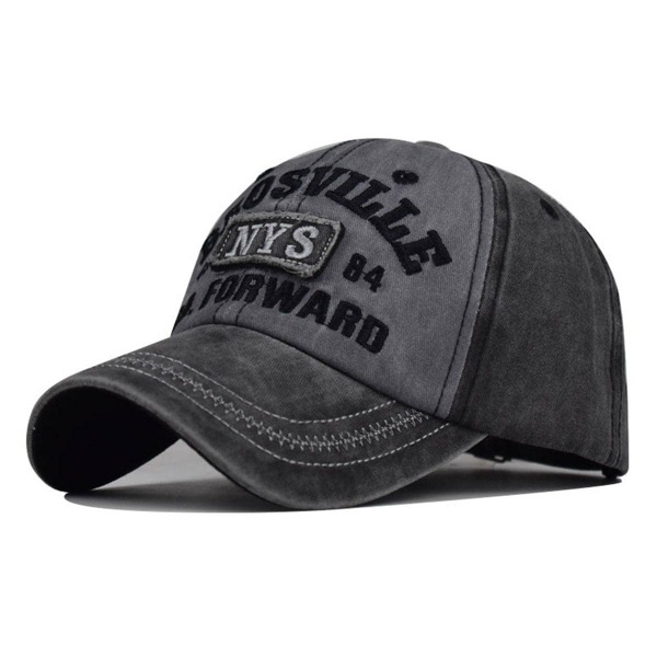 Gorra de béisbol casual lavada para hombre con bordado de letra para uso diario en la calle