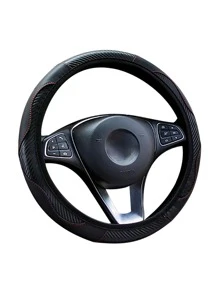 Vmingo Auto Two-Color Anti-Slip Protector Sports Steering Wheel Cover Case - Black - View 3