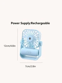 1 cái Quạt bàn ABS di động, Quạt máy tính để bàn màu xanh hiện đại cho gia đình - Màu xanh lam - Xem 3