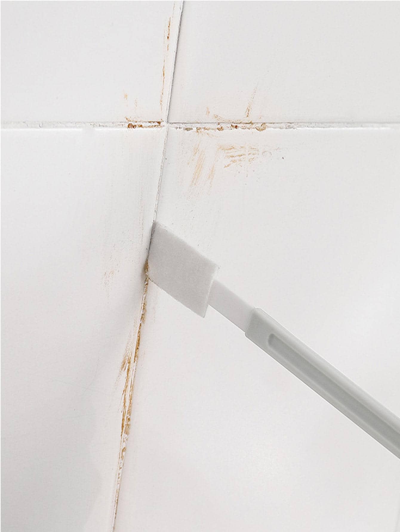 1入組PP清潔極簡白色長柄一次性縫隙清潔刷