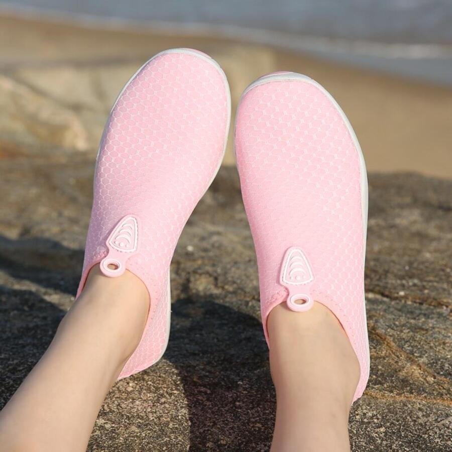 運動涉水鞋適用於女士貼布裝飾一腳蹬溯溪鞋