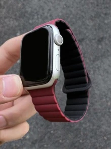1条男女通用硅胶磁吸表带，兼容 42mm、38mm、40mm、41mm、44mm、45mm、46mm、49mm，时尚智能手表替换表带，适用于Ultra2、Ultra SE2、SE 11、10、9、8、7、6、5、4、3、2、1系列，可作为学生返校礼物 - 彩色 - 查看 3