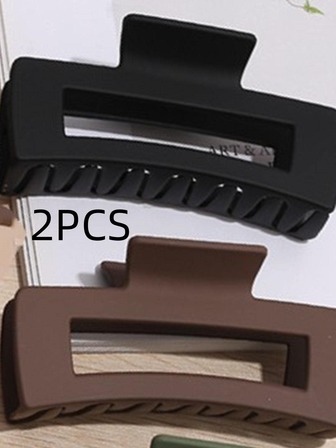 2入組女士矩形時尚髮爪適用於頭髮裝飾用品