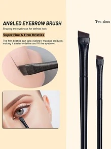 2件套专业眼线刷化妆工具：斜角细眉刷和扁平细眼线刷，眉刷，眼影刷