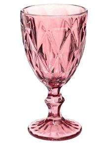 Conjunto 4 Copos Taça Lilás Diamante 300ml Para Agua Vinho - Pink - Visão 3