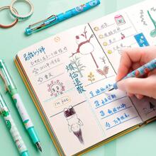 3pcs Cartoon Graphic Fountain Pen, Cute Ink Pen For Students - Pink - View 3