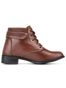 Women Fashion Boots - Coffee Brown - View 3