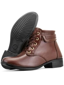 Women Fashion Boots - Coffee Brown - View 2