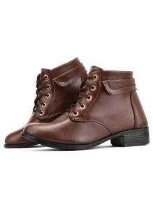 Women Fashion Boots - Coffee Brown - View 4