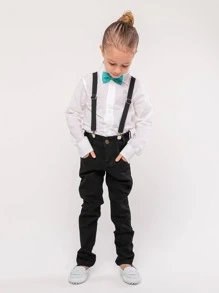 Toddler Boy Two-piece Outfits - màu đen - Xem 2