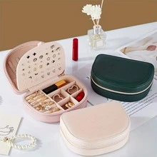 1入組時尚多格幾何設計珠寶收納盒盒適合女士適用於首飾類展示 - 綠色 - 查看 4