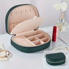 1入組時尚多格幾何設計珠寶收納盒盒適合女士適用於首飾類展示 - 綠色 - 查看 5
