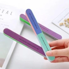 1入組纖維隨機顏色指甲銼，適合初學者簡單雙面指甲清潔工具 - 淺粉色 - 查看 2