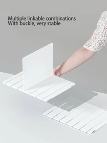 1pc Plain Color Wardrobe Partition Rack, Modern Multi-Purpose Adjustable Shelf Divider For Home Decorations Decor Festival Decor Room Decor Home Decor Bed Room Decor Dress Pants Shoes Jeans Boots Skirt Bedroom, Organizer, Home Storage, White T Shirt Women, Black Pants Women, Ladies Winter Clothes, Dress, - White - View 5