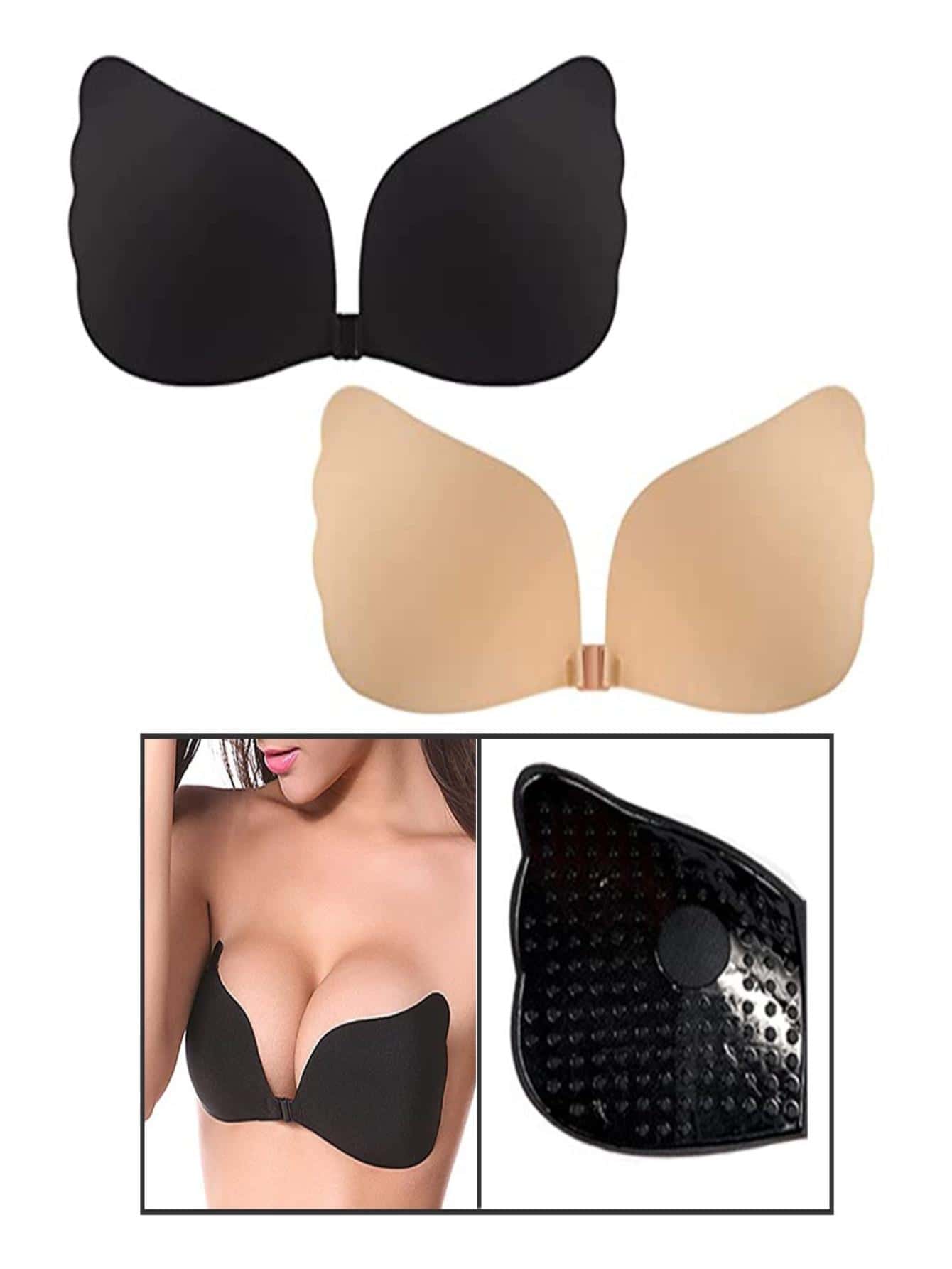 Bra Brasier Strapless Push Ups Invisible - Negro - Ver 1