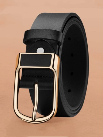 男性幾何扣休閒腰帶