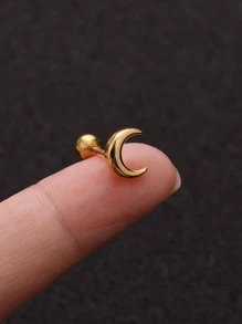 1pc Moon Decor Stud Earring - J-1 PC-Moon 2 - View 1