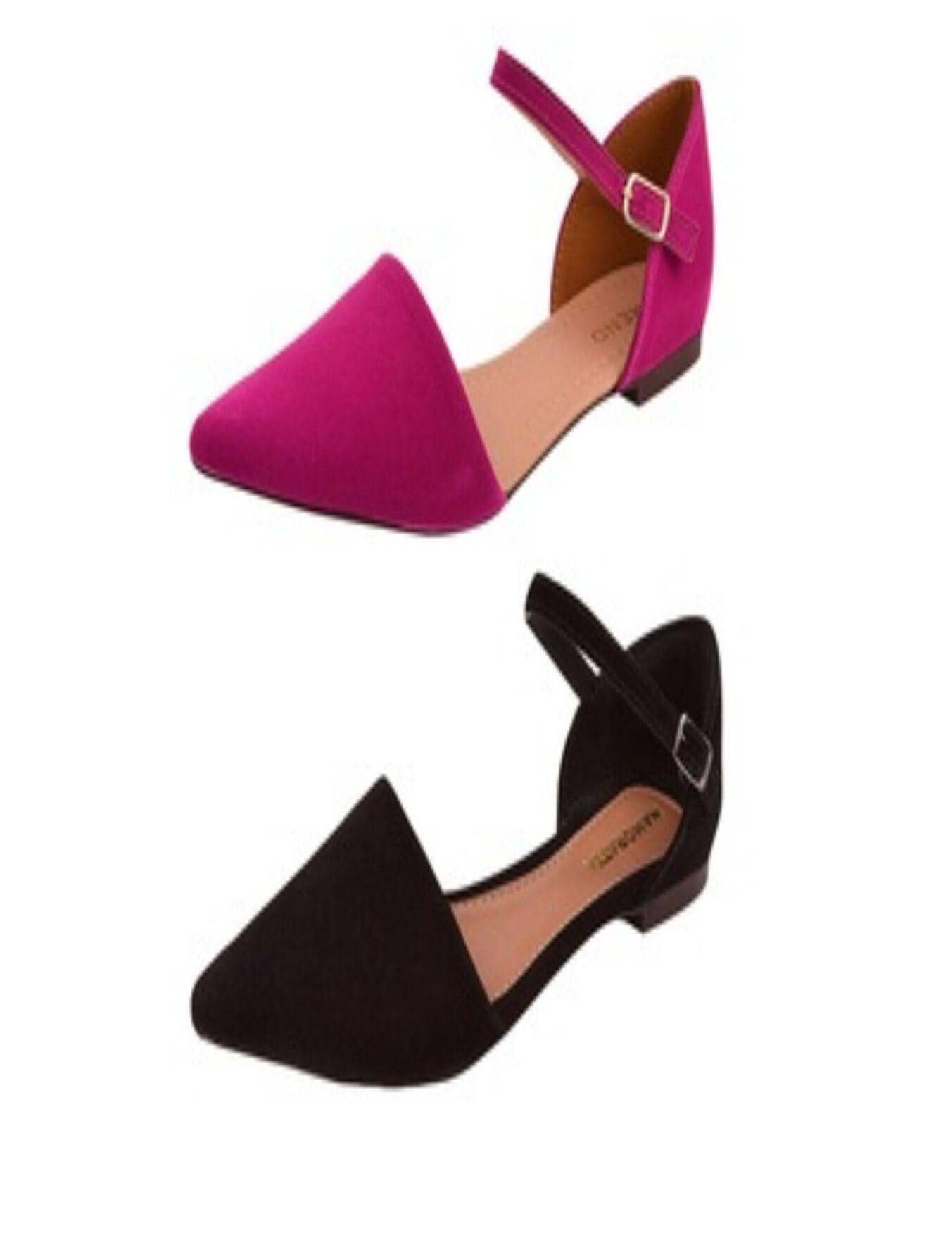 Women Flat Sandals - 玫紅色 - 查看 1