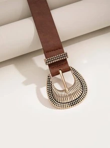 1 dây thắt lưng thời trang nữ khóa chữ cái để trang trí hàng ngày - Cà phê nâu - Xem 3