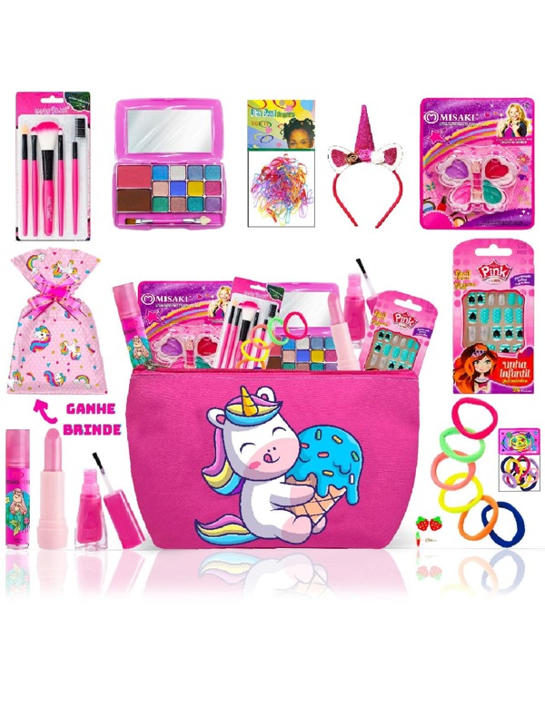 maquiagem infantil conjunto completo para crianças