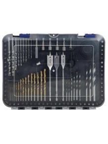 Kit De Brocas + Puntas + Sierras + Accesorios De Taladro 100 Piezas Con Estuche Profesional - Negro - Ver 1