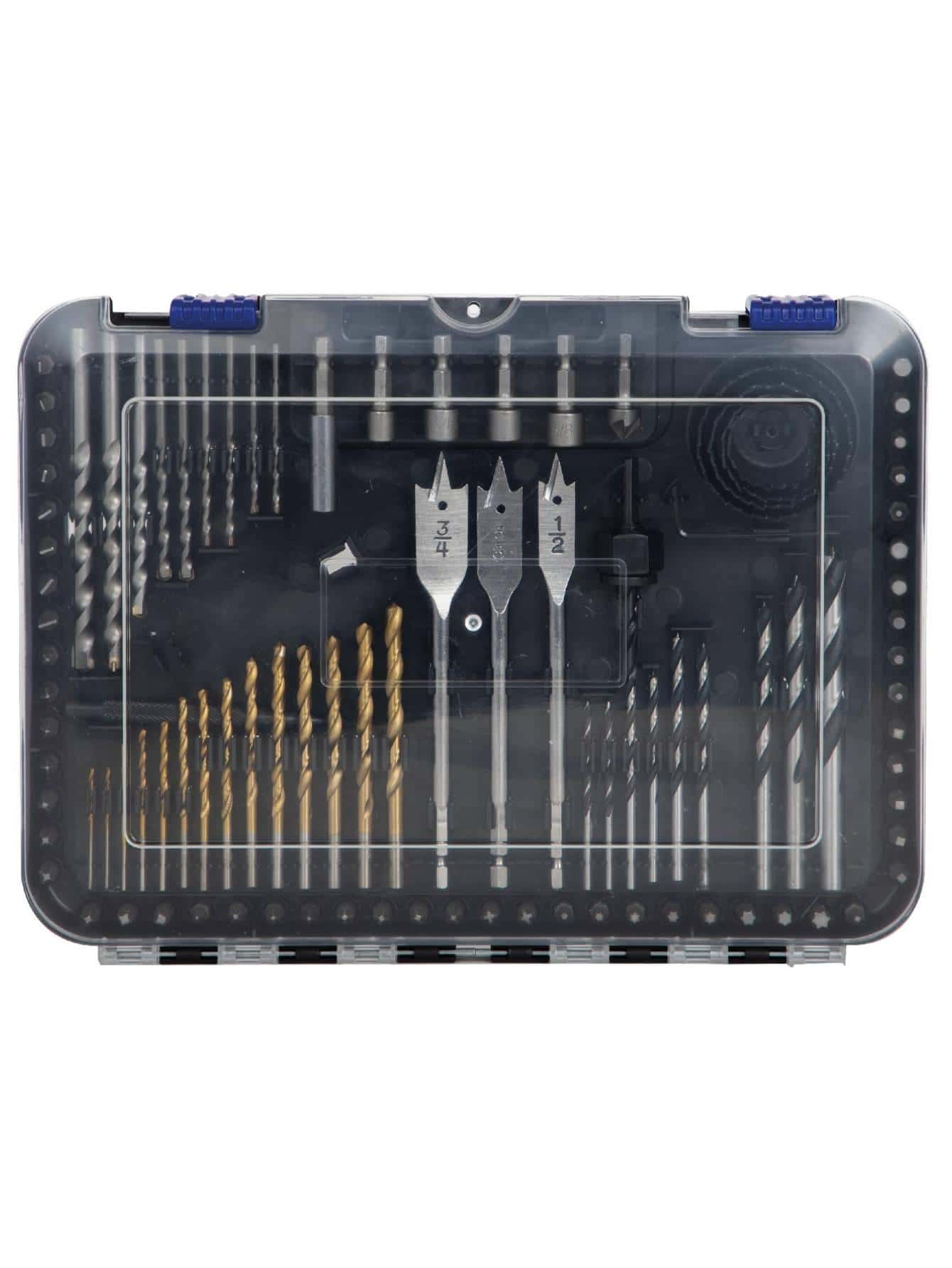 Kit De Brocas + Puntas + Sierras + Accesorios De Taladro 100 Piezas Con Estuche Profesional - Negro - Ver 1