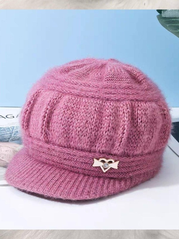 Boina de lã feminina inverno quente lã tricô gorro