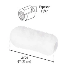 Felpa para rodillo 9x1-1/4superficies extra rugosaspretul r-ropi-930p 28045 - A - Ver 3