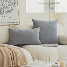 1 housse de coussin décorative grise claire à motif étoilé (noyau de coussin non inclus), housse de coussin carrée en chenille à la mode et moderne, convient pour une utilisation quotidienne à la maison, sur un canapé, dans une chambre, dans une voiture comme coussin lombaire et coussin, toutes saisons