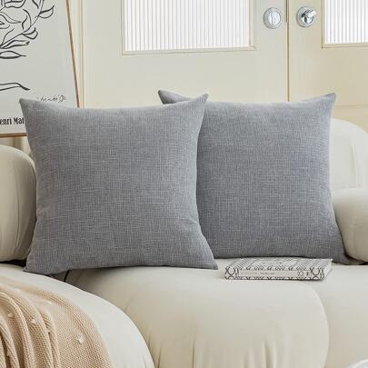 一個淺灰色星型圖案裝飾枕套（不包括枕芯），時尚現代的方形雪尼爾坐墊套，適合家居、沙發、臥室、汽車使用，作腰墊和坐墊，全年適用