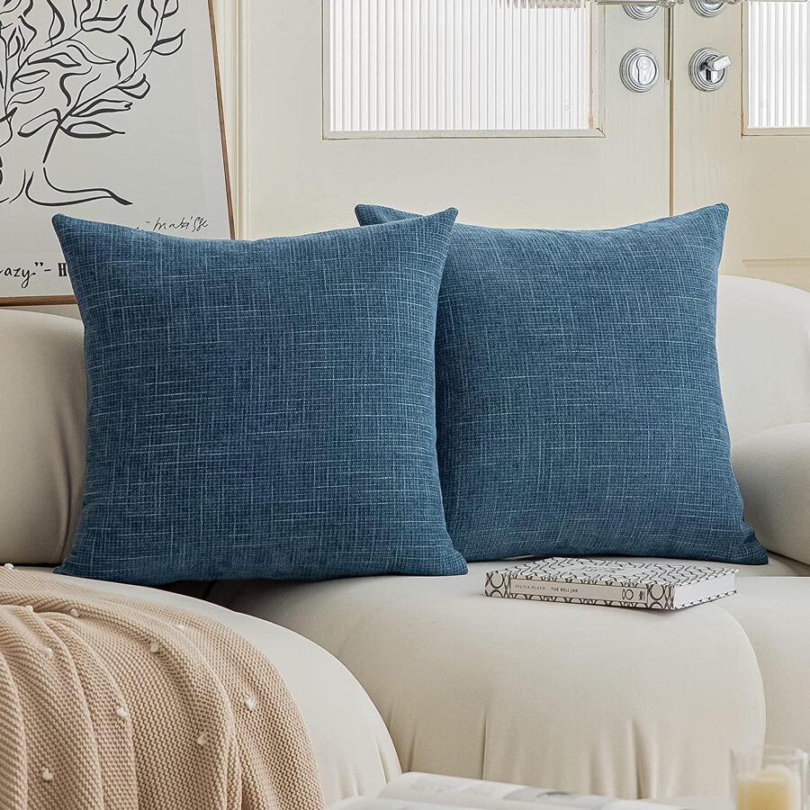 One Navy Blue Starry Decorative Pillowcase (Pillow Core Not Included), Fashionable Modern Square Chenille Cushion Cover, Suitable For Daily Use In Home, Sofa, Bedroom, Car Seat, All Seasons - Blue - View 1