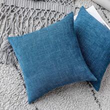 One Navy Blue Starry Decorative Pillowcase (Pillow Core Not Included), Fashionable Modern Square Chenille Cushion Cover, Suitable For Daily Use In Home, Sofa, Bedroom, Car Seat, All Seasons - Blue - View 6