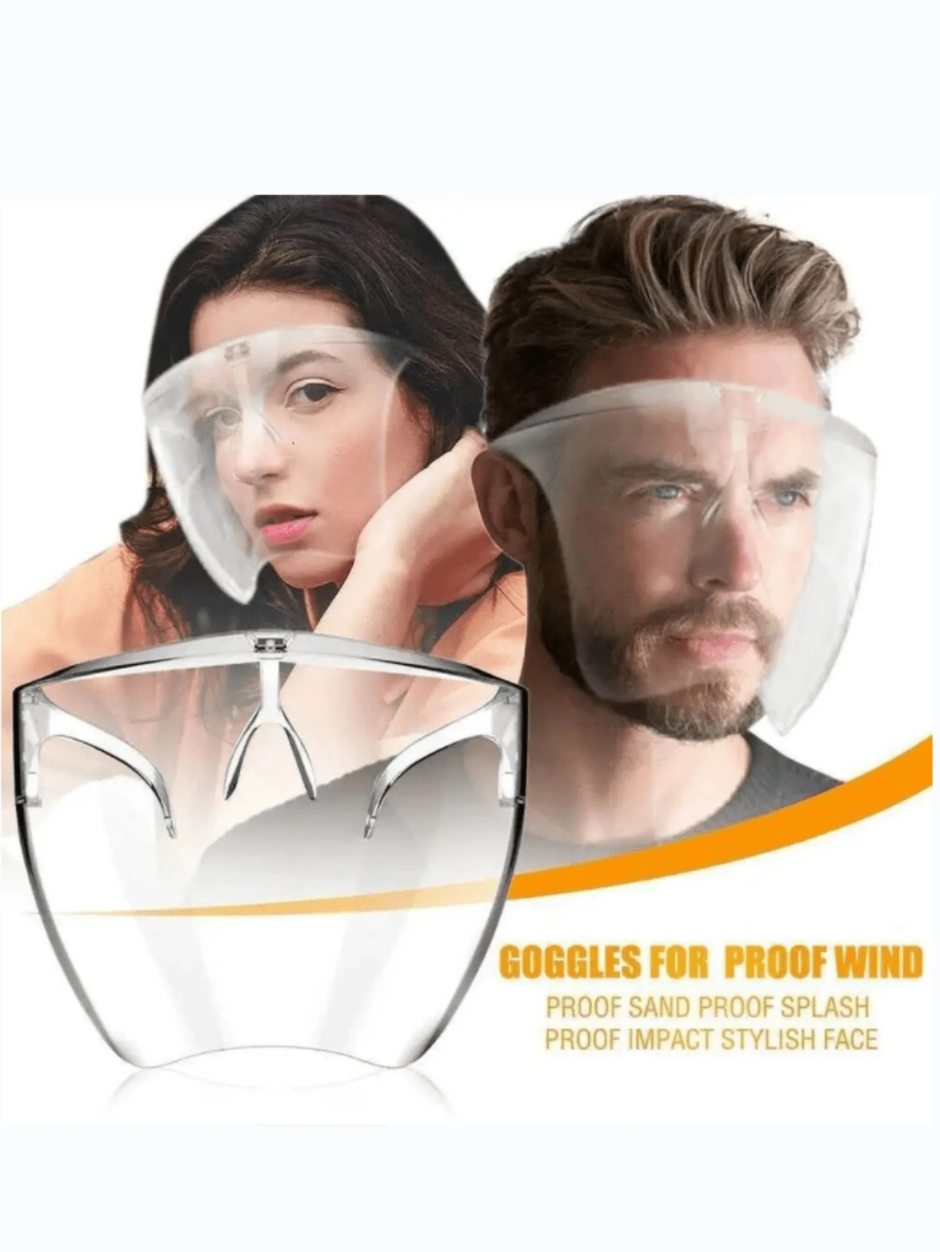 Face Shield Full Face Protective Cover Goggles - White - View 1