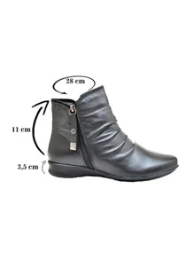 Dahazzi Women's Short Boot Flat Sole Premium Comfort Soft Everyday Boot - màu đen - Xem 4