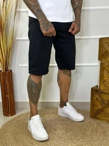 Bermuda Masculina Preta Slim