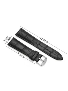 1pc Black Crocodile Embossed Fashion PU Polyurethane Watchband, For Watch Decoration