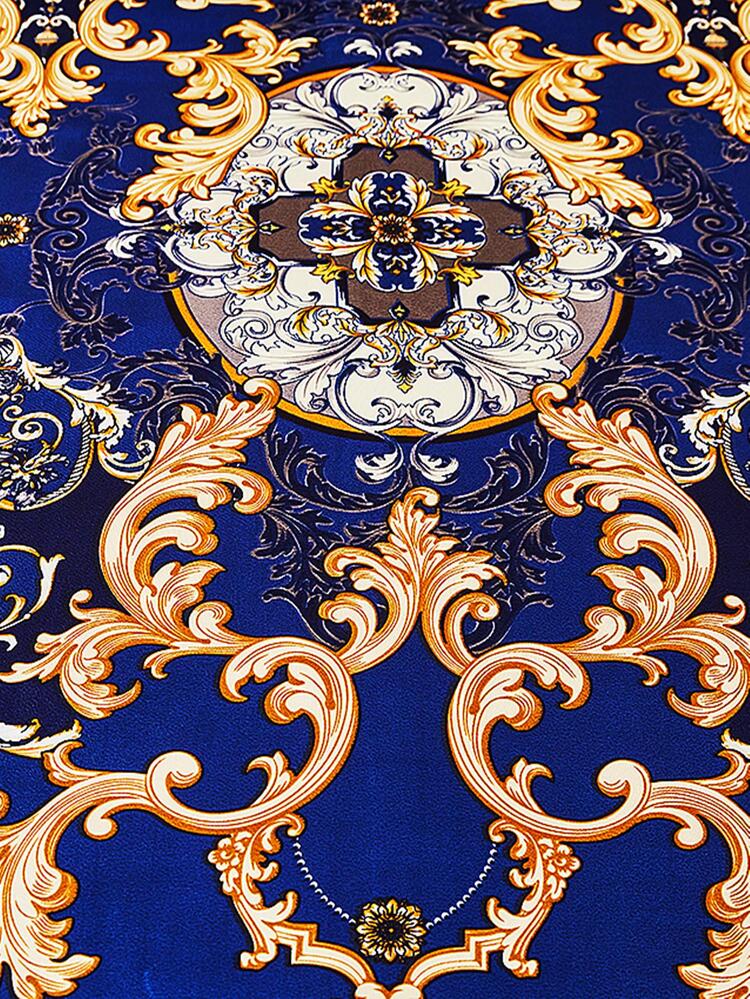 1pc Ice Silk Breathable Printed Bed Skirt, Large Floral Print, Suitable For Home Bedroom, Student Dormitory, Single/Double Size, Multiple Specifications - Multicolor - View 4