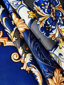 1件装冰丝透气印花床裙，大花卉图案，适用于家庭卧室、学生宿舍，单人/双人尺寸，多种规格可选 - 彩色 - 查看 5