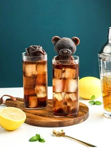 1入組矽膠冰塊模具，現代卡通熊設計家用製冰機托盤 - 白色 - 查看 8