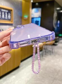 水晶链苹果 16/16Pro/16ProMAX/16E 手机壳，女款防摔软保护套 - 紫色 - 查看 4