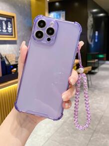 水晶链苹果 16/16Pro/16ProMAX/16E 手机壳，女款防摔软保护套 - 紫色 - 查看 1