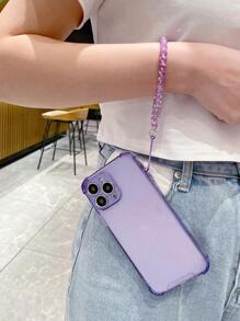 水晶链苹果 16/16Pro/16ProMAX/16E 手机壳，女款防摔软保护套 - 紫色 - 查看 3
