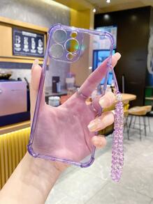 水晶链苹果 16/16Pro/16ProMAX/16E 手机壳，女款防摔软保护套 - 紫色 - 查看 5