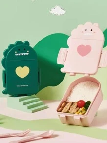 DINOSAUR Lunch Box Topper For Food Includes Spoon And Fork - Pink - View 1